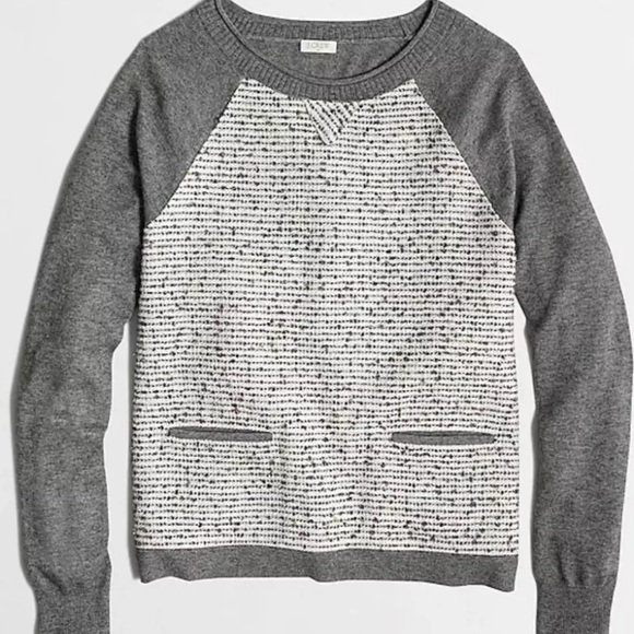 J. Crew Sweaters - J. Crew Factory Textured Tweed Baseball Sweater